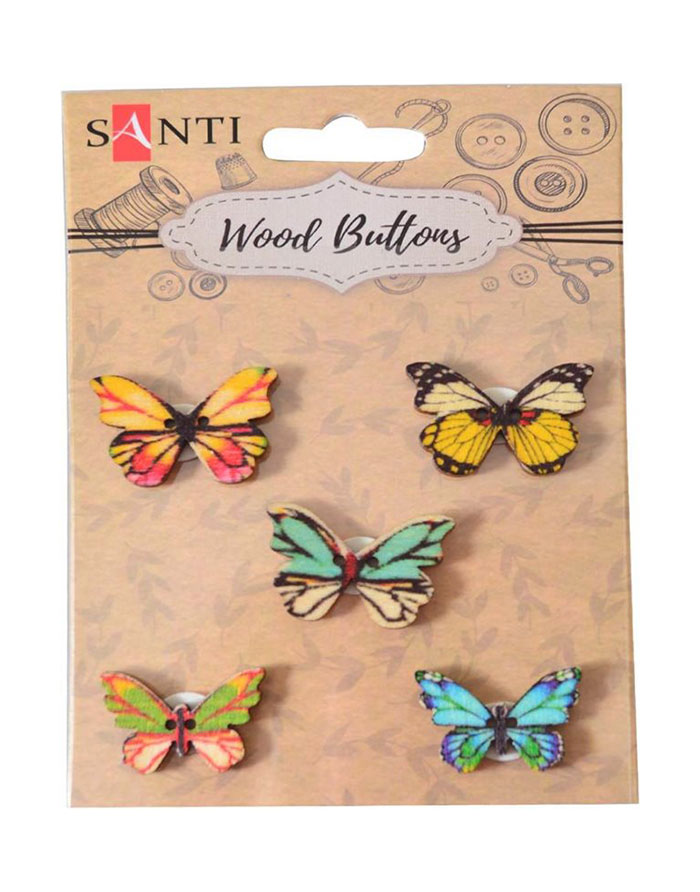 Set nasturi  lemn   Fluturasi albastri  5 buc 742484