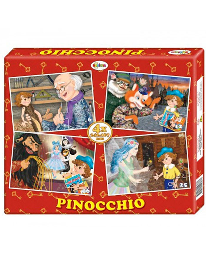 Puzzle Pinocchio (4 imagini în cutie)