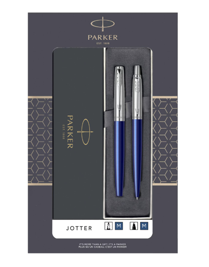 Stilou+ Pix Jotter Royal metal - ALBASTRU