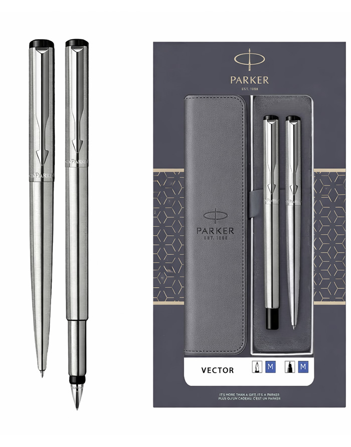 Set Stilou+pix vector metal + caseta cu fereastra si etui - SS GT