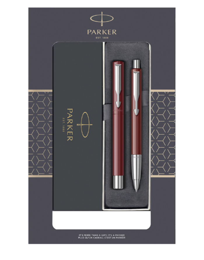 Set Stilou + Pix Vector + Casetă cadou cu fereastră – ROSU