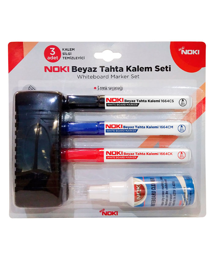 Set Markere whiteboard Noki cu burete & Spray tabla