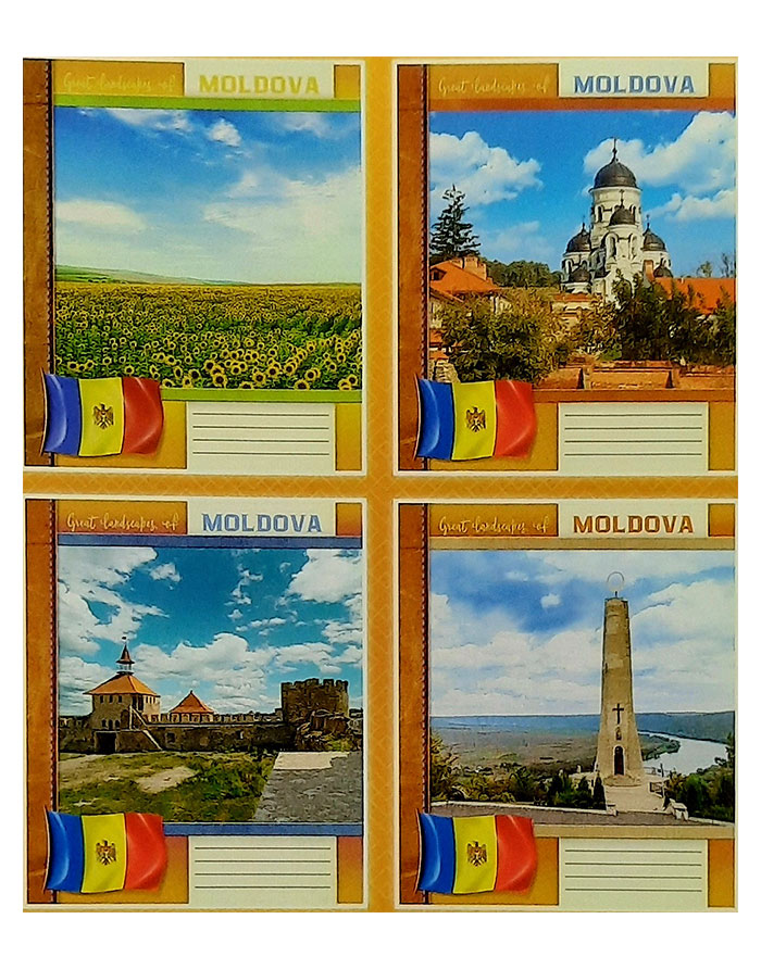 Caiet A5 24file  patratele Peisajele Moldovei