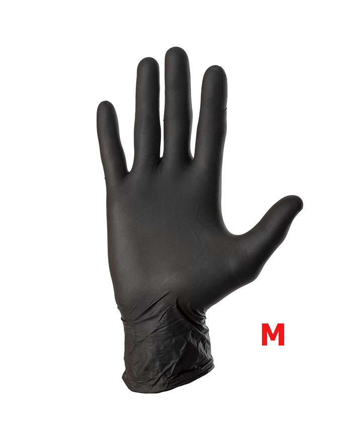 Manusi negre din nitril de unica folosinta (M)_100 buc.