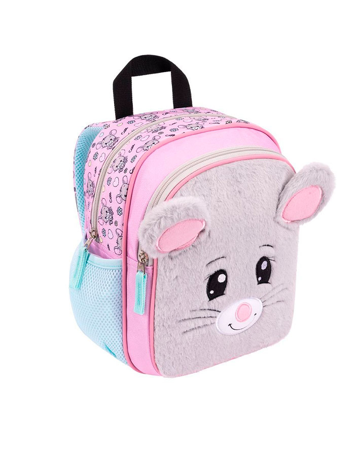 Ghiozdan St.Majewski Mouse  1 compartiment  2 buzunare laterale  elemente reflectorizante  27x21x12