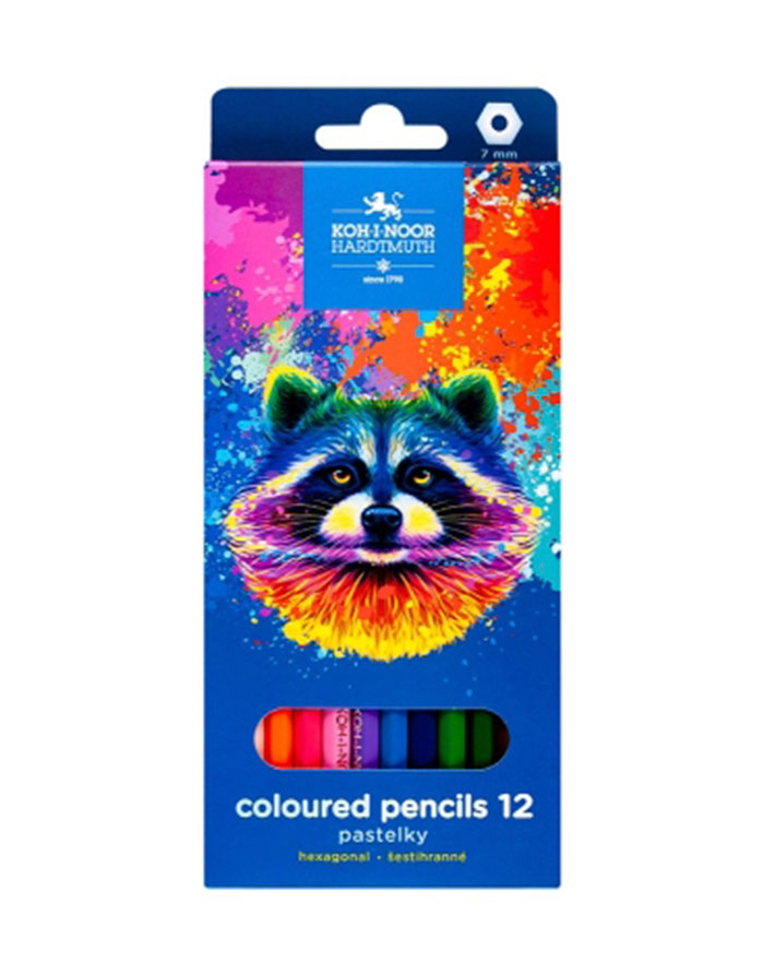 Creioane colorate KOH-I-NOOR  RACOON  12cul  3652012028KS