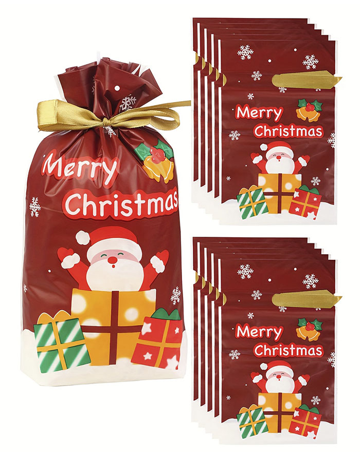 Pachet PVC Marry Cristmas   fundita 15*24cm 50pcs