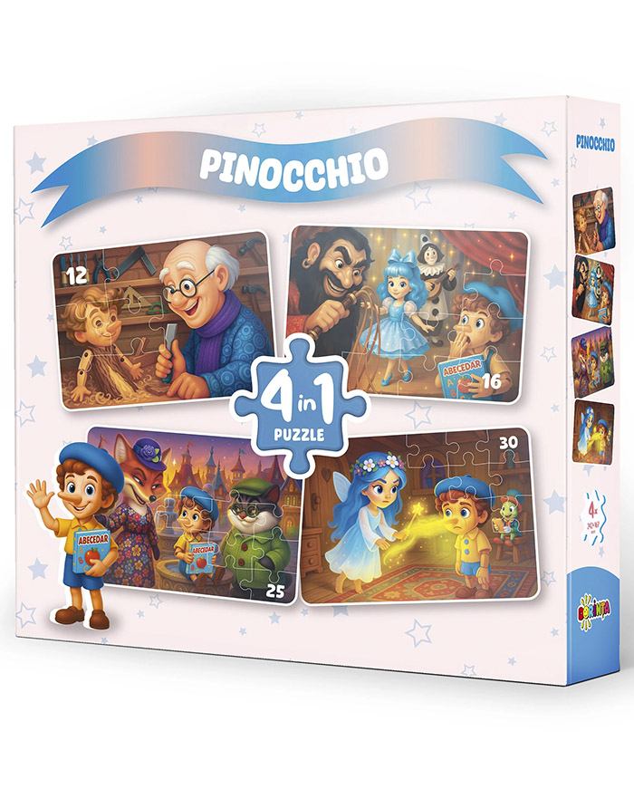 Puzzle 4 in 1 PINOCCHIO