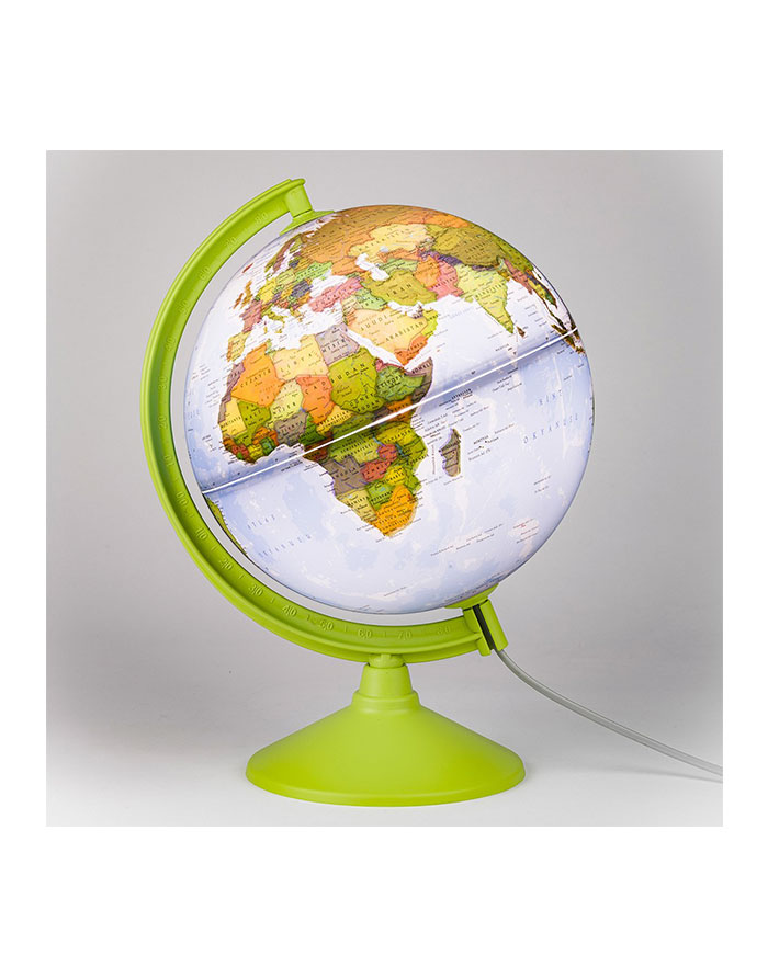 Glob pamintesc  harta fizica+politica a lumii RO  20cm  cu iluminare