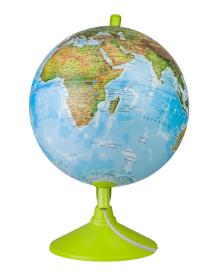 Glob harta fizica-politica a lumii  30cm cu iluminare