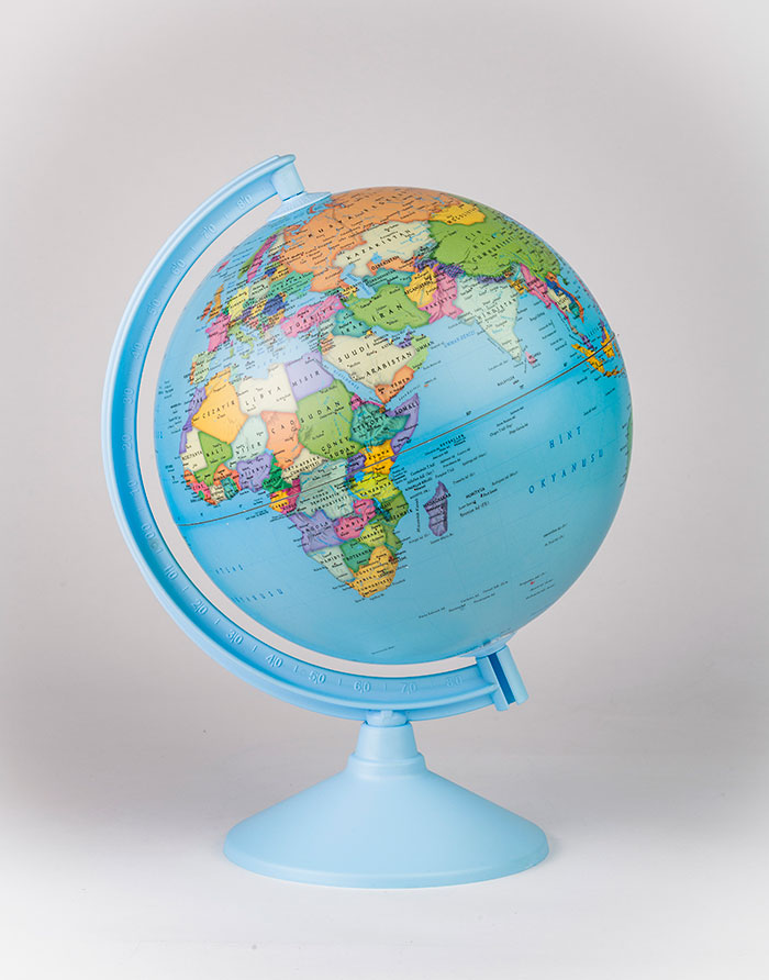 Glob pamintesc  harta POLITICA a lumii GURBUZ  20cm RU