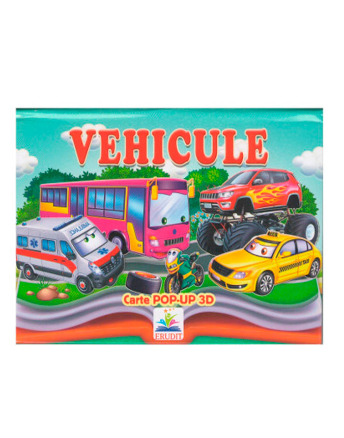 Poveste pop-up cu imagini 3D  Vehicule