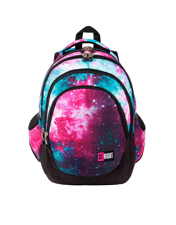 Ghiozdan Scolar cu 4 Compartimente  Ergonomic  Impermeabil  Colectia St.Right - Nebula BP06 42x31x22