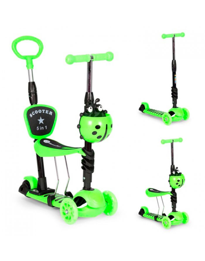 Trotinetă pentru copii 5 în 1 verde