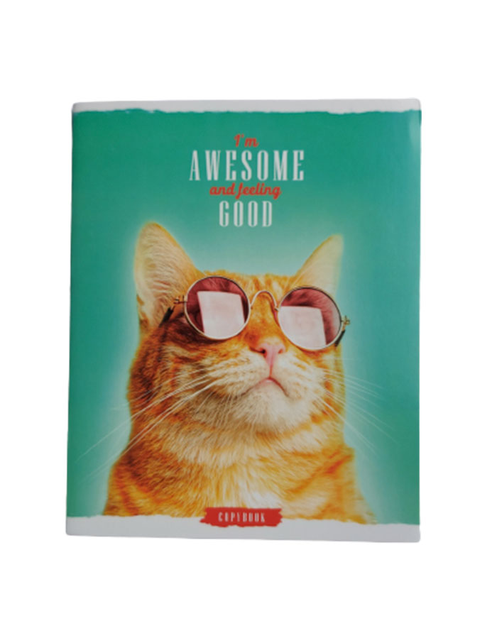 Caiet A5 60file patratele catelus si pisici in ochelari