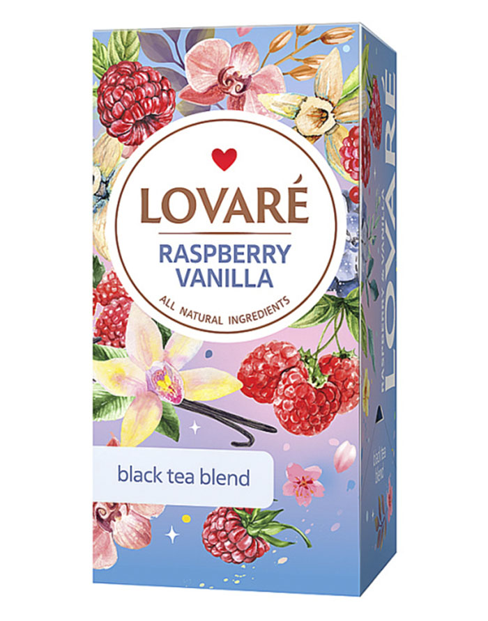 Ceai Lovare Raspberry Vanilla - 24 de pachete de ceai negru cu zmeură și vanilie
