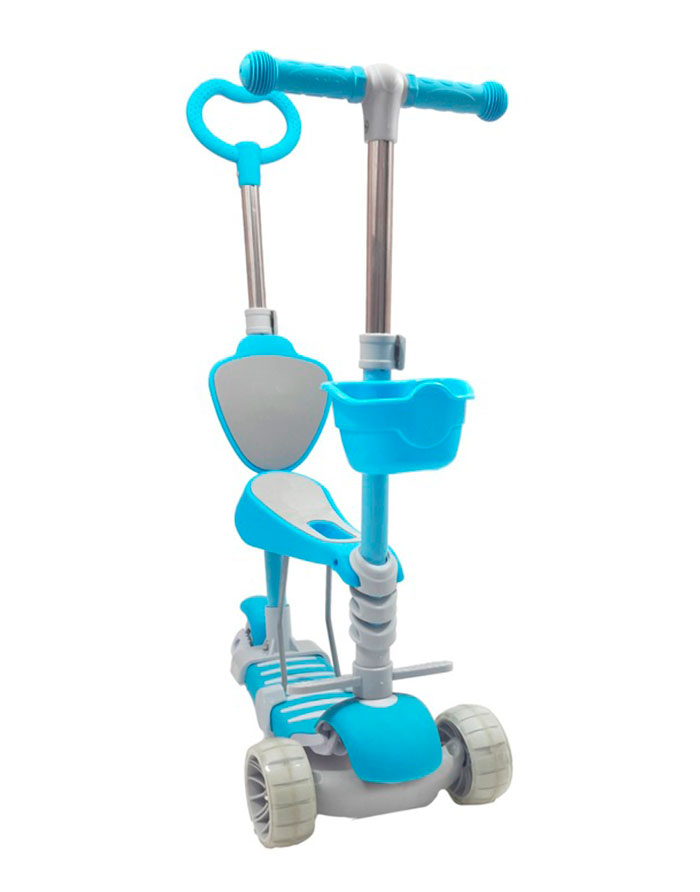 Trotinetă pentru copii 5 în 1  albastră 0077p-2