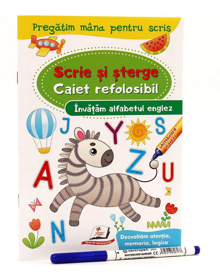 Caiet refolosibil scrie si sterge    INVATAM ALFABETUL ENGLEZ