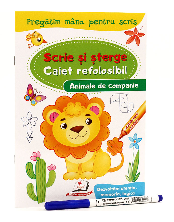 Caiet refolosibil scrie si sterge    ANIMALE DE COMPANIE