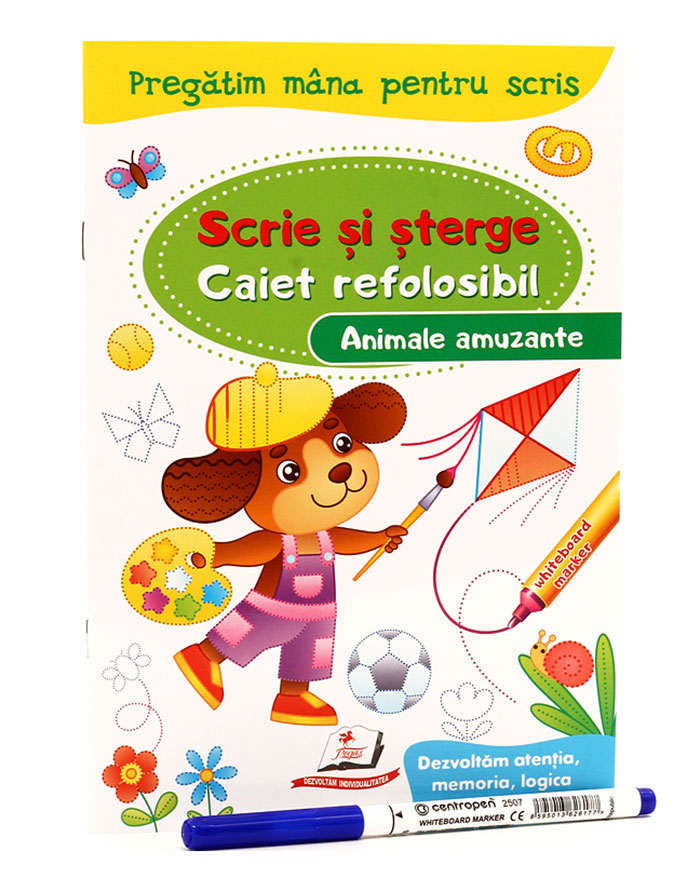 Caiet refolosibil scrie si sterge    ANIMALE AMUZANTE