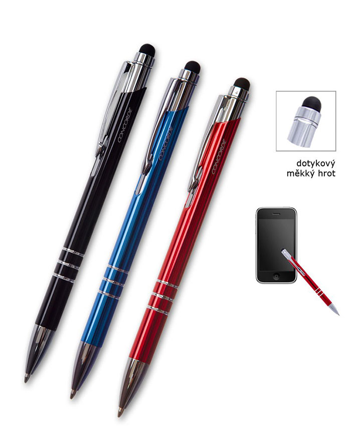 Pix Soft Touch Pen cu grip si mecanism culoare albastru