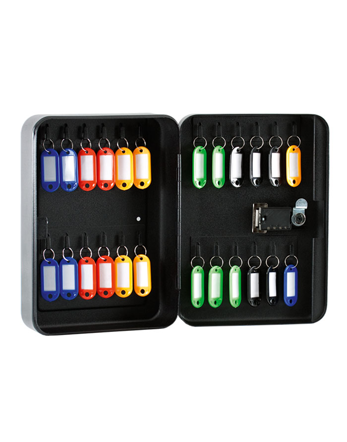 Cutie p/u chei 24sectii  cu brelori cu lacat tip cod metal negru