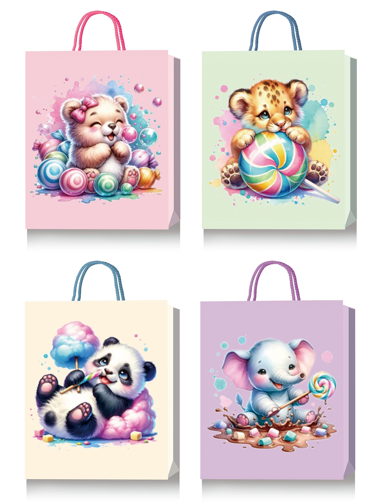 Pungă cadou din hârtie Buromax ANIMALUTE   dimensiune M – 26x32x10 cm