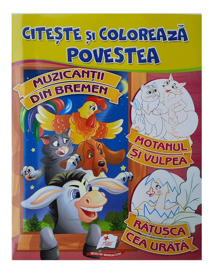 Citeste si coloreaza Muzicienii din Bremen