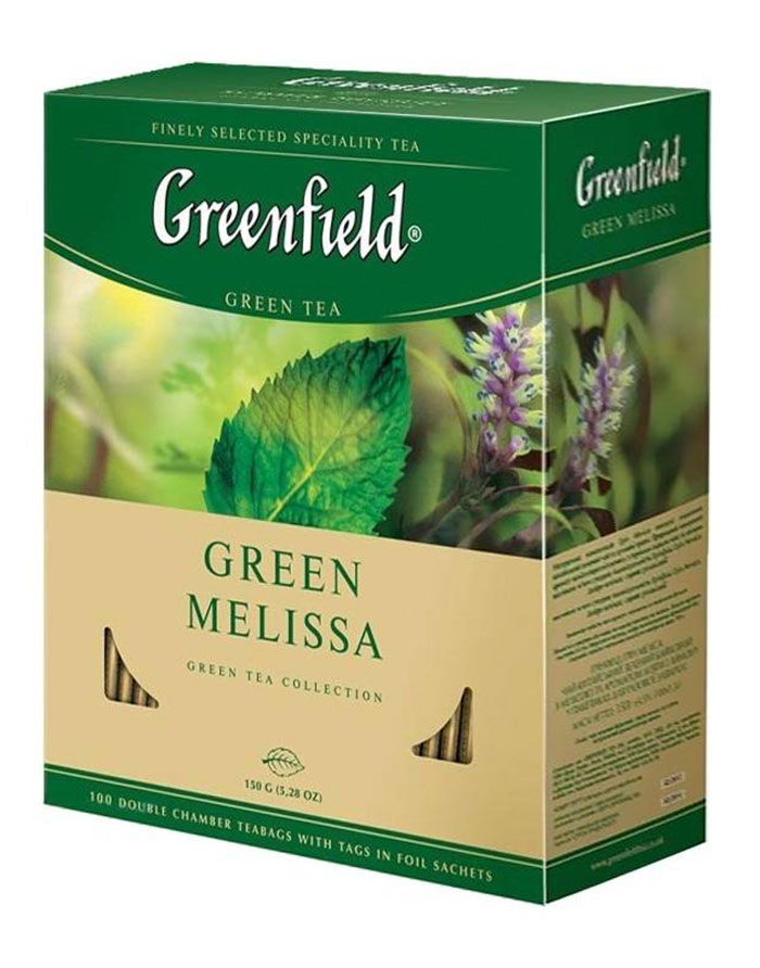 Ceai Greenfield Green Melissa  verde  100 pl.
