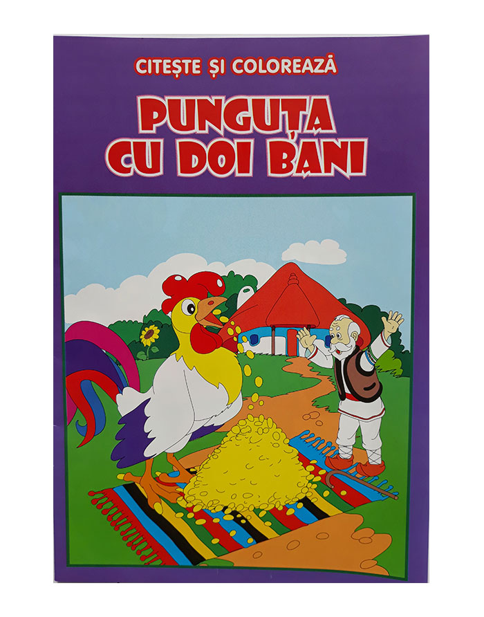 Carte citeste si coloreaza.Punguta cu doi bani