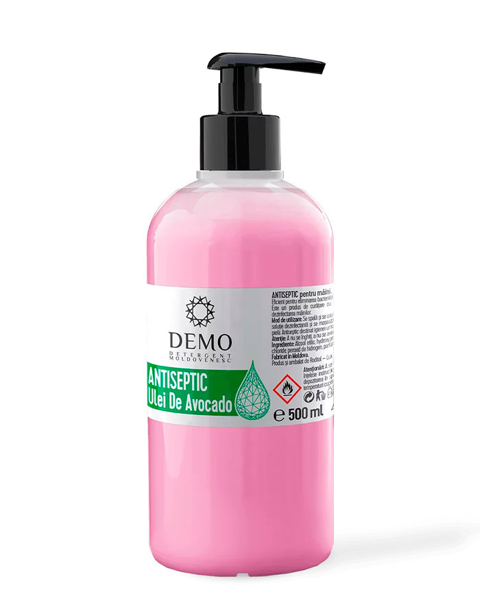 Antiseptic Avocado cu pompa pe baza de alcoo DEMO l 500 ml