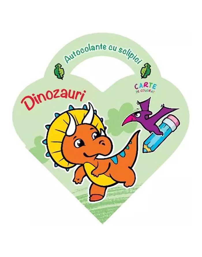 Dinozauri.Autocolante cu sclipici