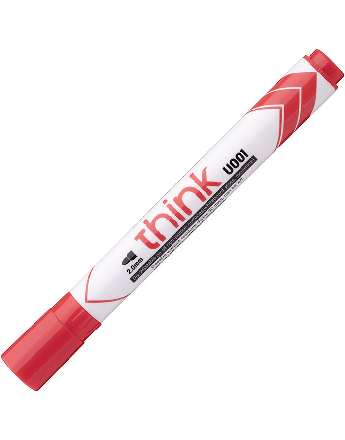 Marker whiteboard DELI Think 2.0mm rosu