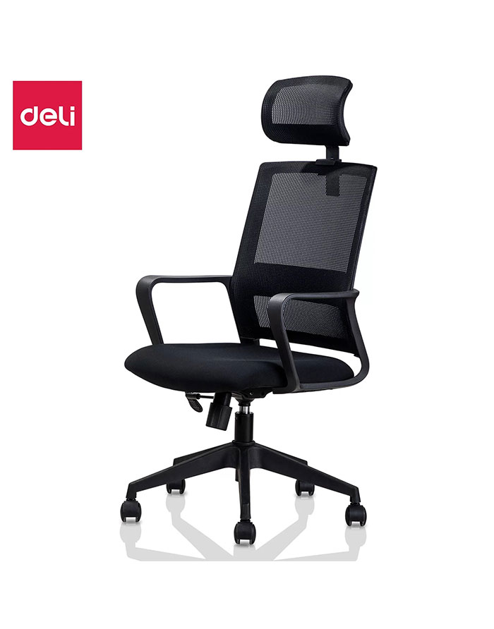 Fotoliu DELI E4503  plasa si tapiterie  negru