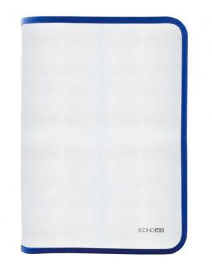 Mapa cu fermoar Economix A4 (plastic/albastru inchis)
