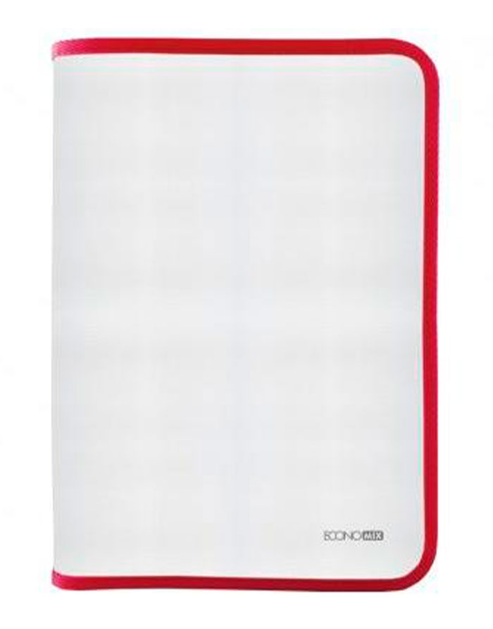 Mapa cu fermoar Economix A4 (plastic/rosie)