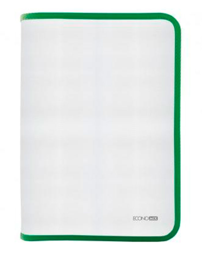 Mapa cu fermoar Economix A4 (plastic/verde)