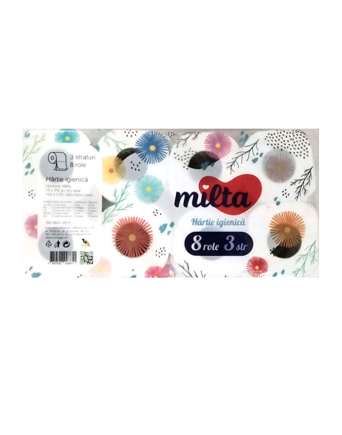 Hârtie igienică Milta 3 str/8 buc/set