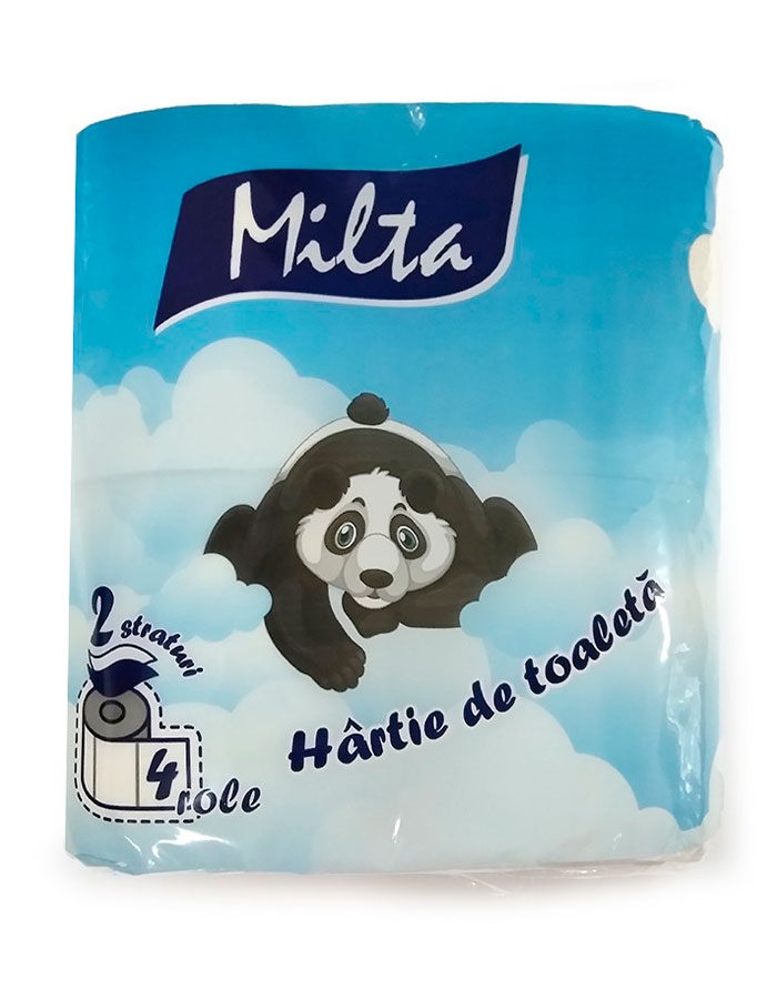 Hârtie igienică Milta Panda  2 straturi  4 buc/set