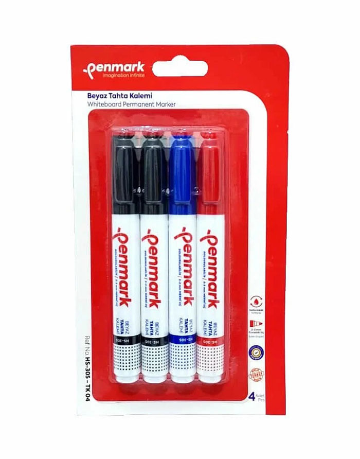 Set marker whiteboard Penmark 4cul.