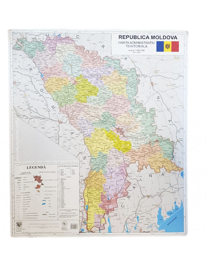 Harta teritoriala administrativa Republicii Moldova 75cm/95cm