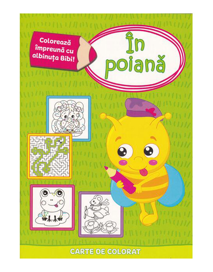 Carte de colorat.In poiana