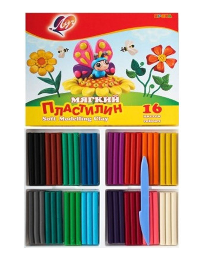 Plastilina de modelat moale   KROHA  16cul Луч