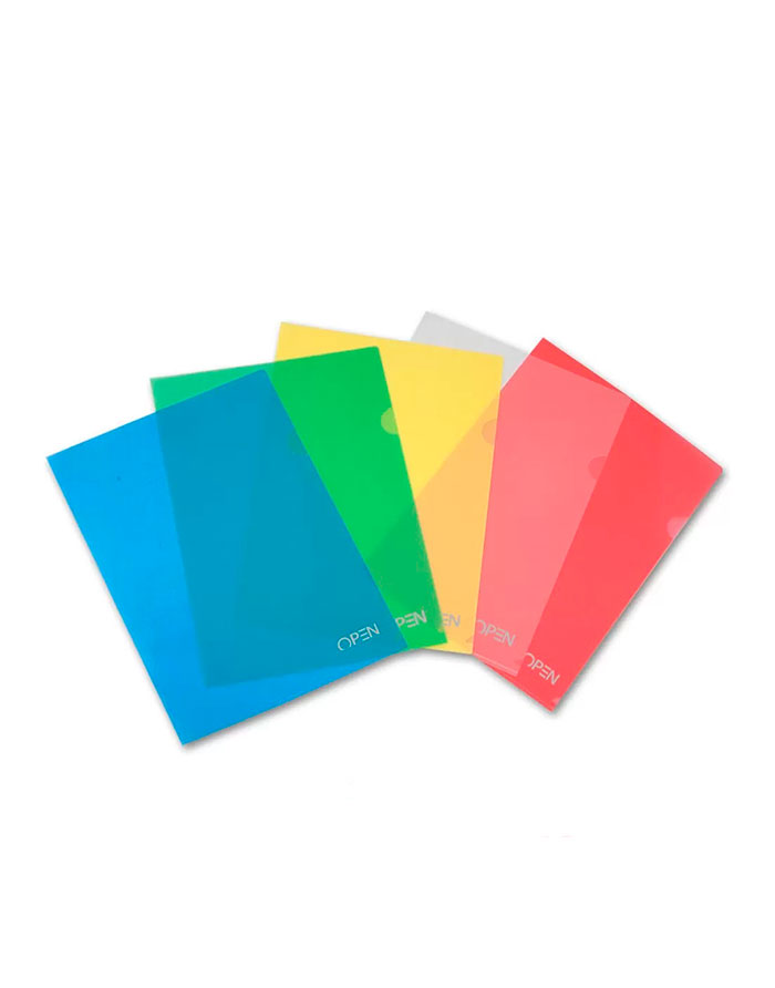 Mapă lucioasă unghi Open  A4 220 mcm albastră