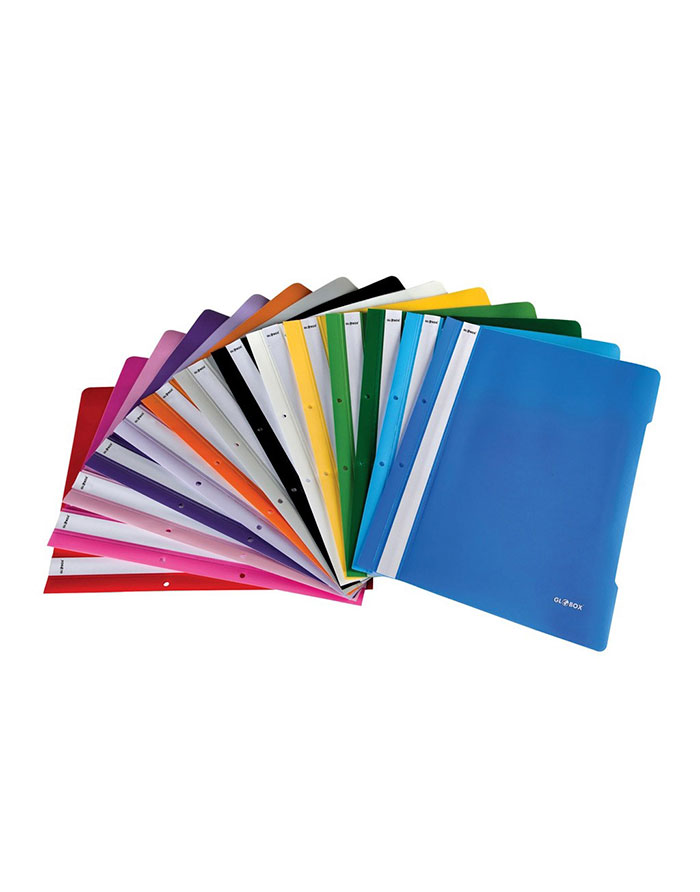 Dosar plastic sina A4  GLOBOX  extra albastru inchis  perforat