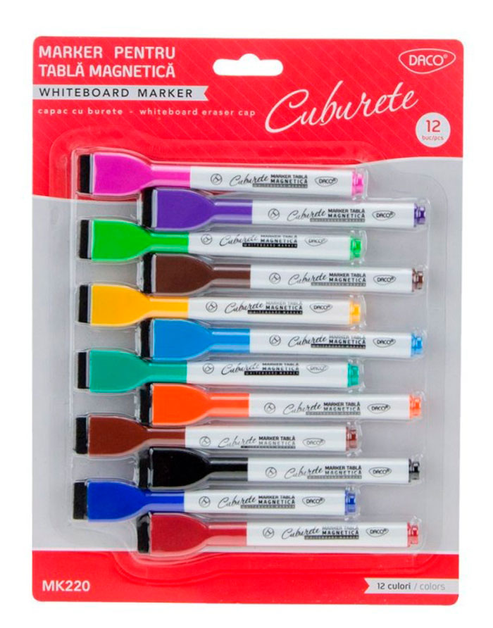 Set de Markere pentru Whiteboard Daco  2 mm  12 buc/set