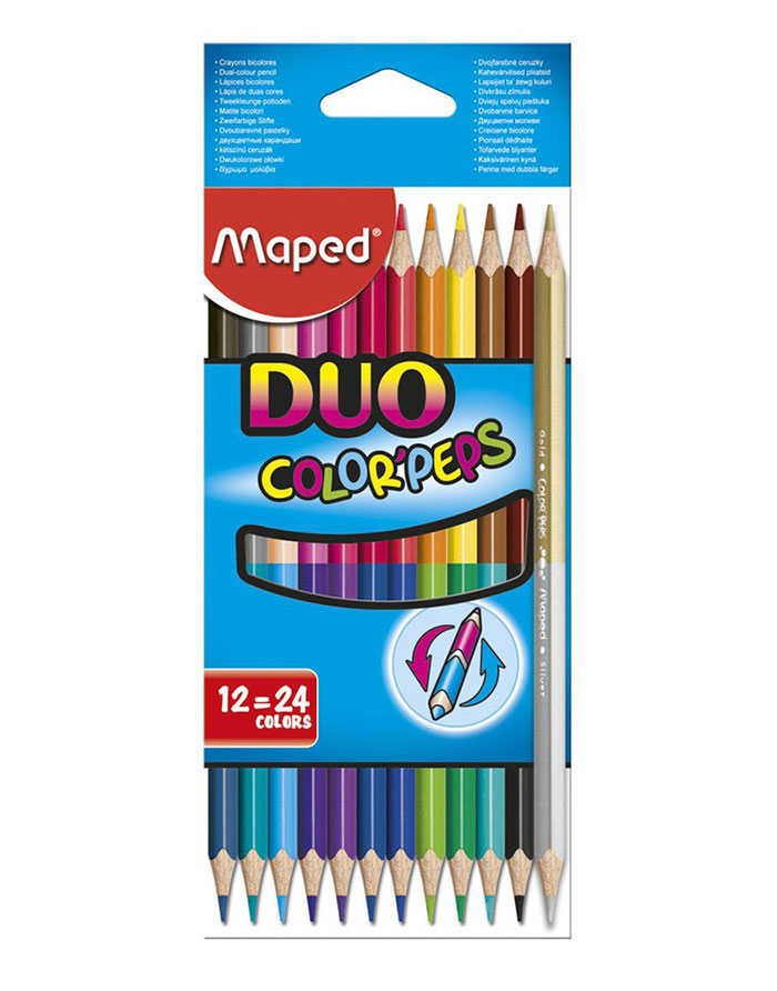 Creioane colorate MAPED  DUO  12buc - 24cul