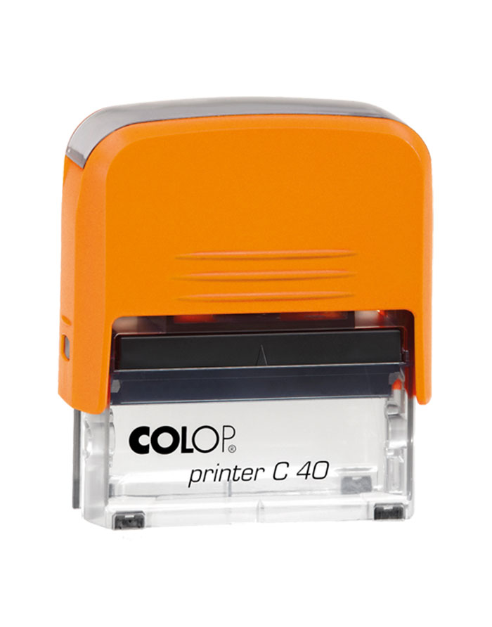 Suport ștampilă Colop Printer C40 portotaliu pernuta albastra