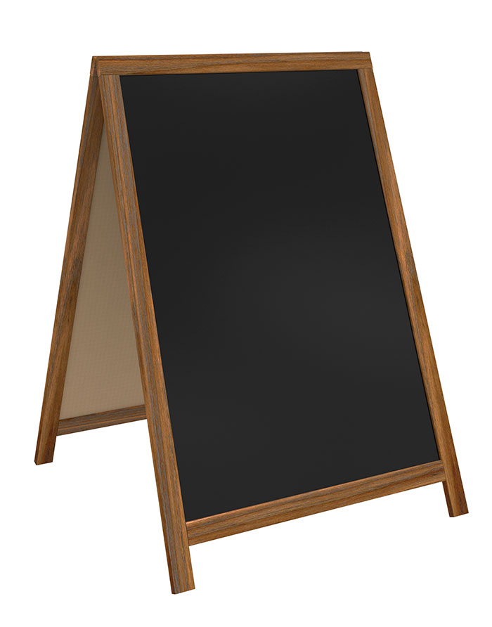 Tabla creta non-magnetica 60X85cm dubla rama lemn