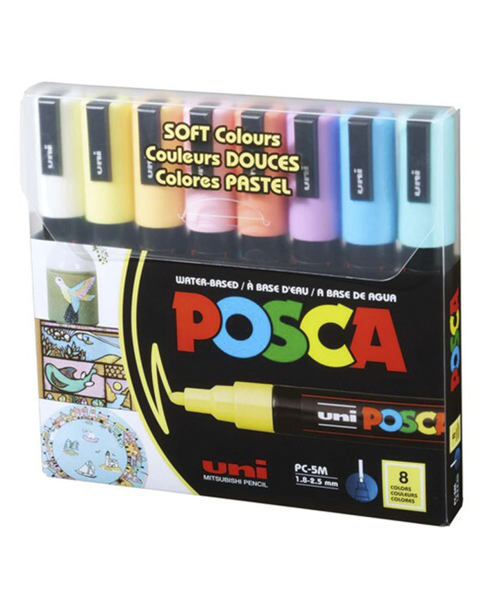 Set de markere uni POSCA Soft Color  1 8–2 5 mm  8 buc.